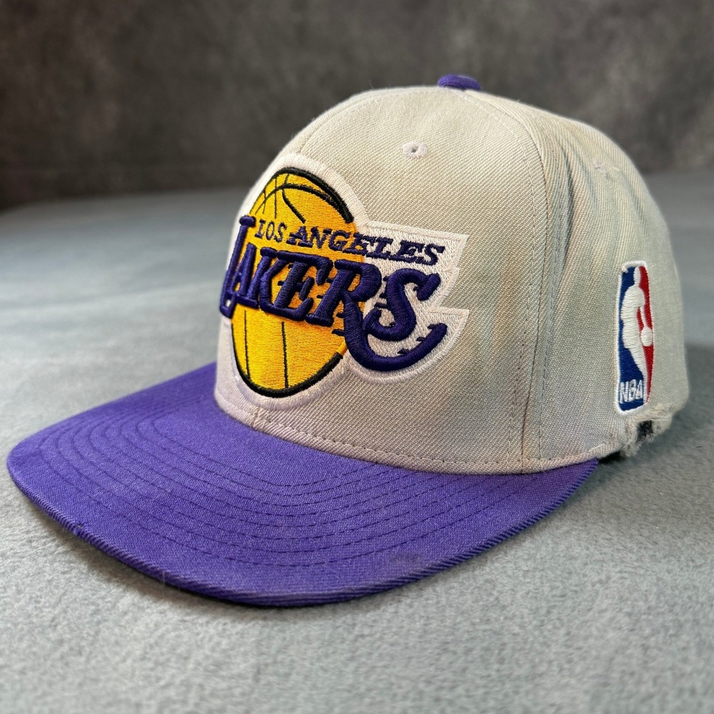 Mitchell & Ness Los Angeles Lakers Snapback Hat Grey Purple NBA Hardwood Classic